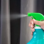 image shows disinfectant testing spray being tested