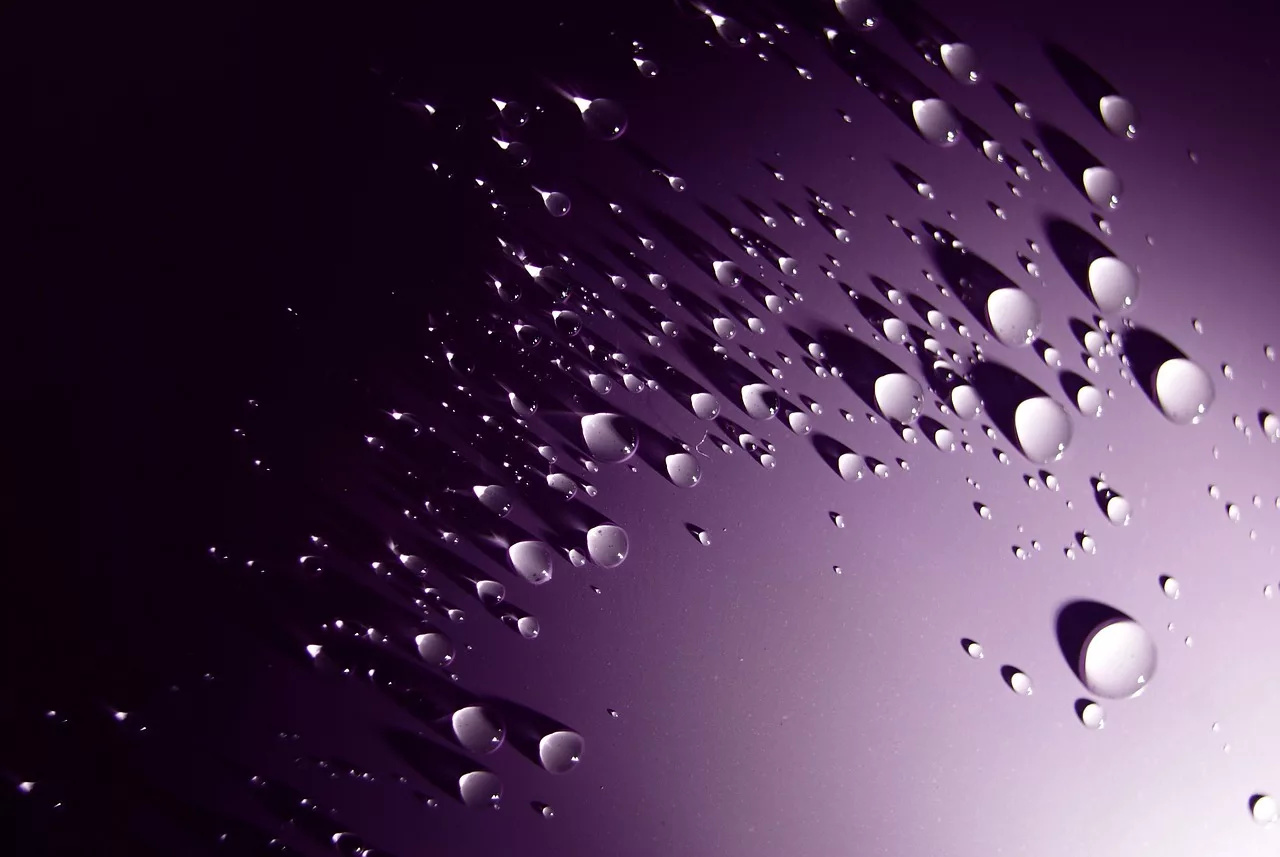 image shows water droplets