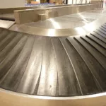 image shows vulcanized rubber on a conveyor belt